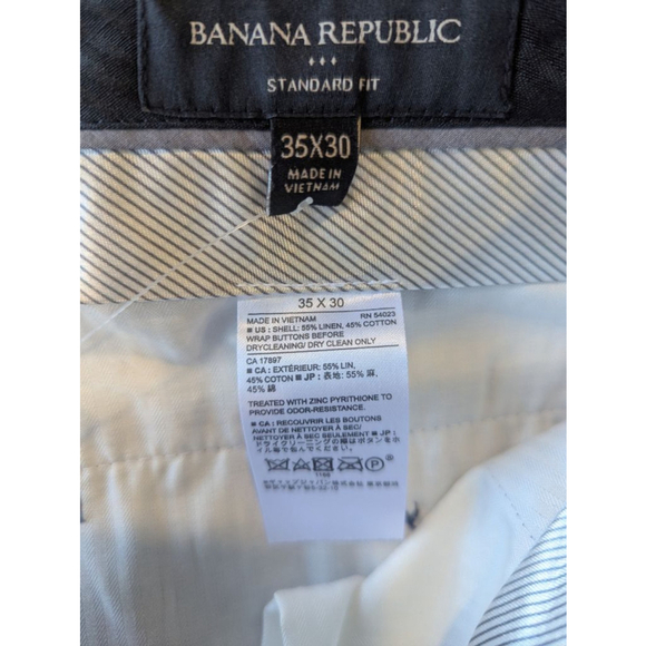 NWT Banana Republic Blue Mens Linen Dress Pant 35X30 - Picture 3 of 10